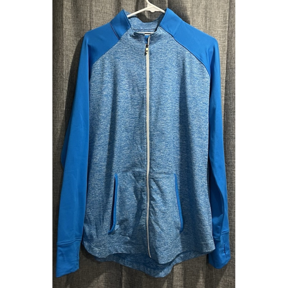 FootJoy‎ FJ Zip up Jacket Women's XL Long Sleeve Thumb Holes Blue/Heather Blue